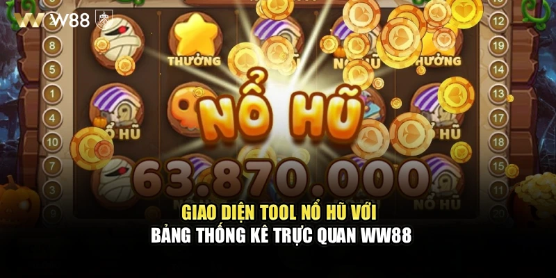 Giao diện tool nổ hũ với bảng thống kê trực quan WW88